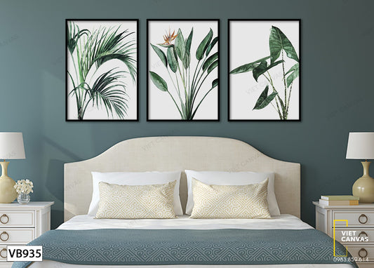 Bộ 3 Tranh Lá Cây Xanh - VB935