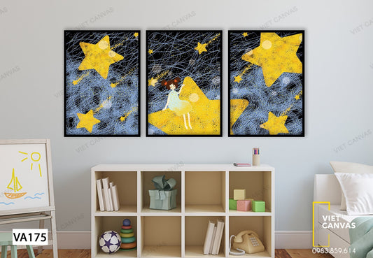 Bộ 3 Tranh Bé Bay Cùng Các Vì Sao - VA175
