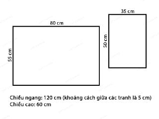 Bộ 2 Tranh Đá Và Hạc Hồng Trên Biển - VK572.1