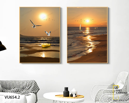 Bộ 2 Tranh Bãi Biển Và Ánh Mặt Trời - VU654.2