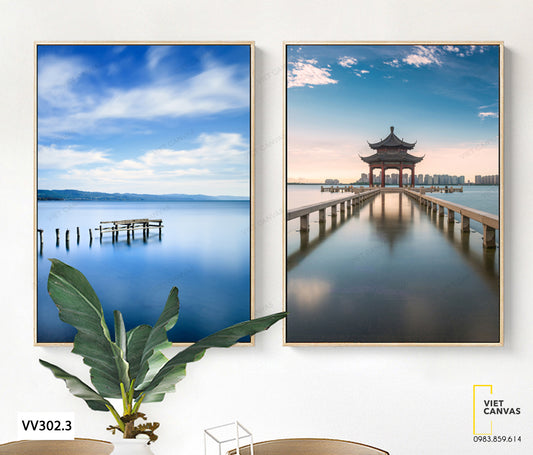 Bộ 2 Tranh Bầu Trời Và Dòng Sông - VV302.3