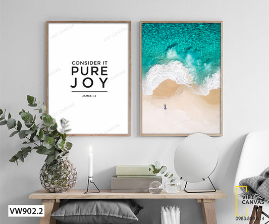 Bộ 2 Tranh Biển Và Quotes - VW902.2