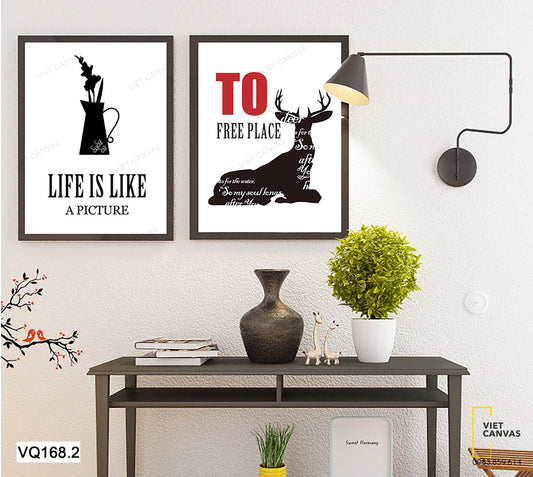 Bộ 2 Tranh Bình Hoa Và Chú Hươu - VQ168.2