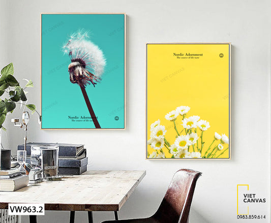 Bộ 2 Tranh Bông Hoa Hi Vọng - VW963.2