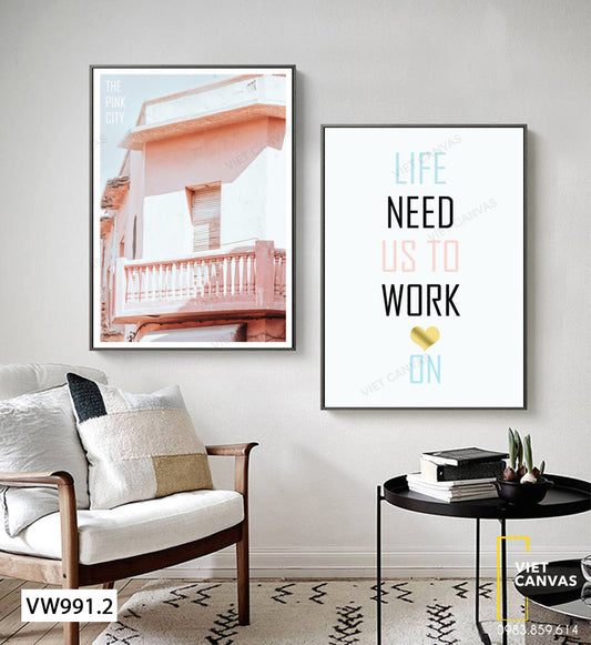 Bộ 2 Tranh Căn Nhà Và Quotes - VW991.2