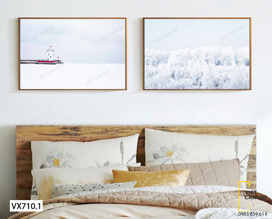 Bộ 2 Tranh Cánh Rừng Tuyết Trắng - VX710.1