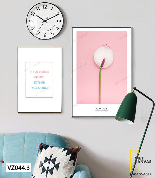 Bộ 2 Tranh Câu Quotes Và Hoa - VZ044.3