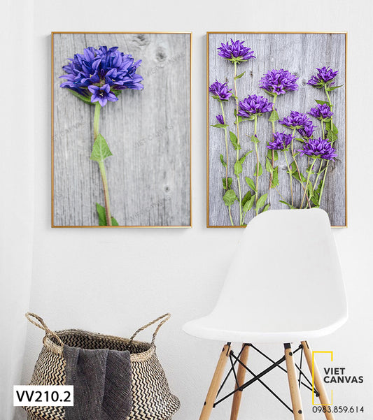 Bộ 2 Tranh Cây Hoa Xanh Tím - VV210.2