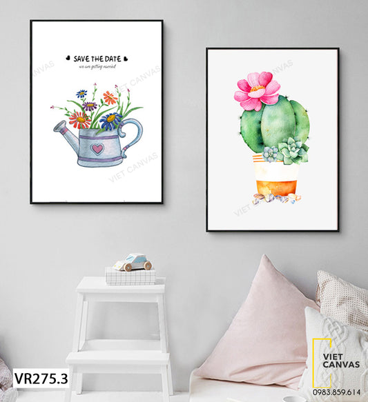Bộ 2 Tranh Cây Xương Rồng Và Chậu Hoa - VR275.3