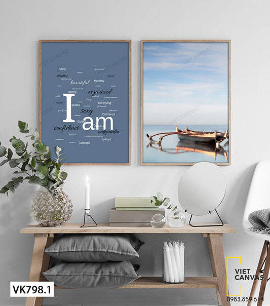 Bộ 2 Tranh Chiếc Ghe Và Quotes - VK798.1