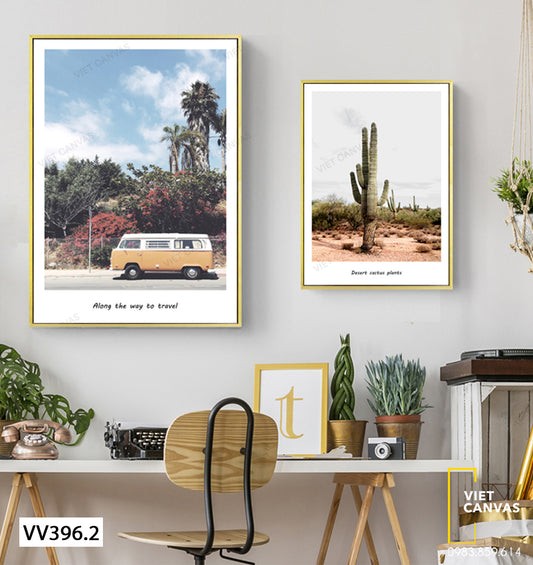 Bộ 2 Tranh Chiếc Xe Và Cây Xương Rồng - VV396.2