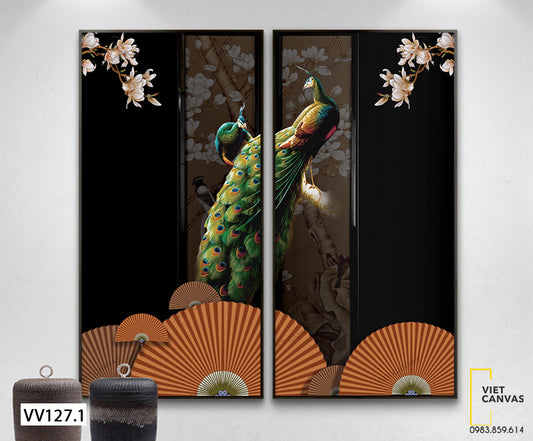 Bộ 2 Tranh Chim Công - VV127.1