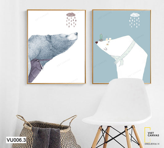 Bộ 2 Tranh Chú Gấu Bắc Cực - VU006.3