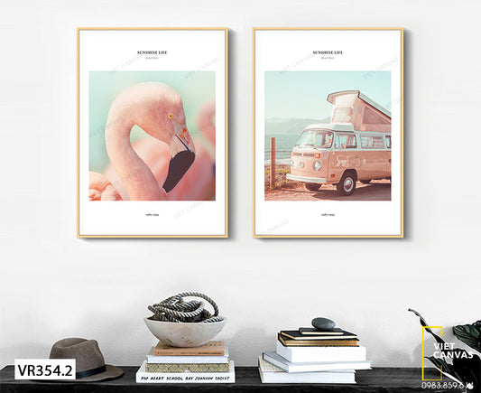 Bộ 2 Tranh Chú Hạc Và Chiếc Xe - VR354.2