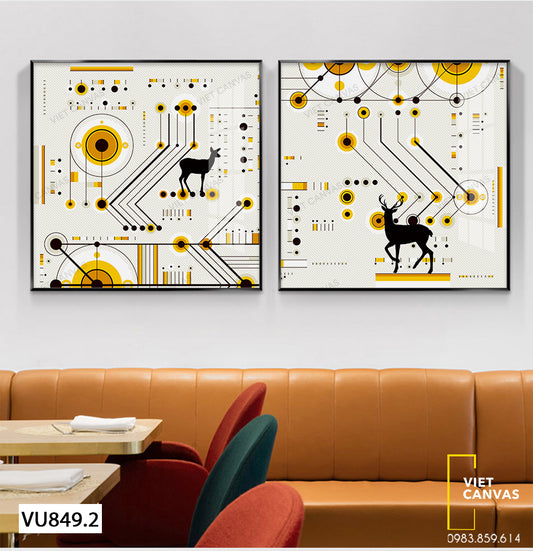 Bộ 2 Tranh Chú Hươu Và Vòng Tròn - VU849.2