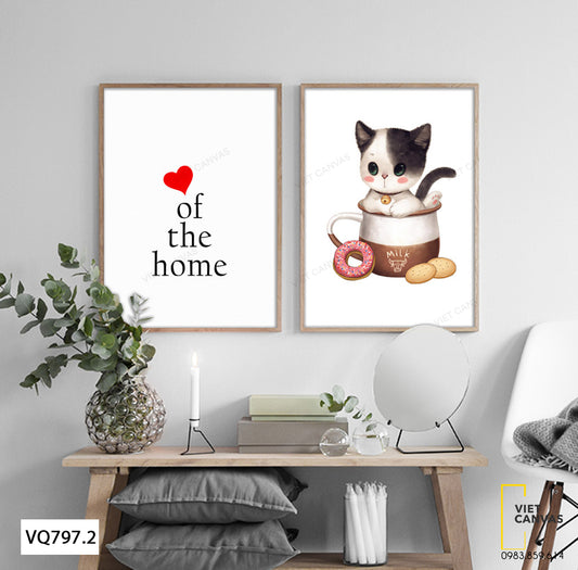 Bộ 2 Tranh Chú Mèo Và Quotes - VQ797.2