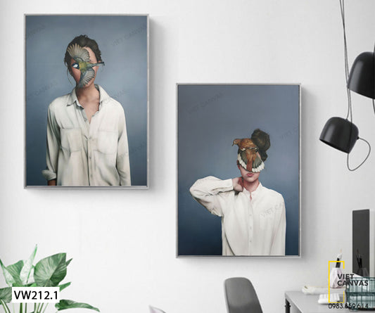 Bộ 2 Tranh Cô Gái Nghệ Thuật - VW212.1