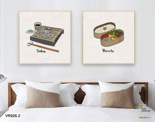Bộ 2 Tranh Cơm Hộp Và Mì Soba - VR926.2