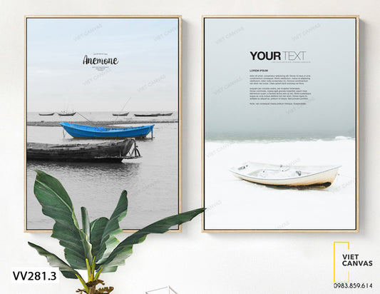 Bộ 2 Tranh Ghe Thuyền Và Biển - VV281.3