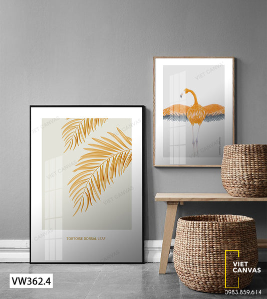 Bộ 2 Tranh Hạc Và Lá Vàng - VW362.4