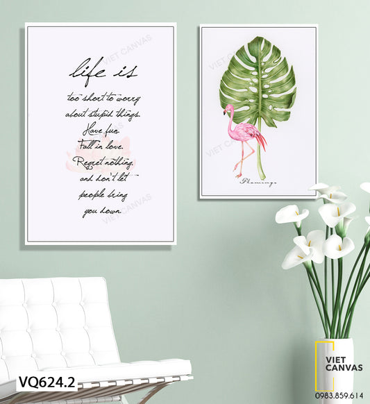 Bộ 2 Tranh Hồng Hạc Và Quotes - VQ624.2
