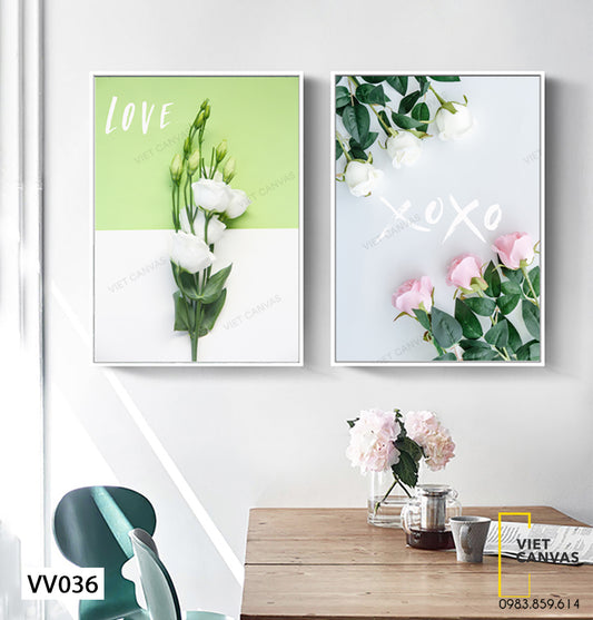 Bộ 2 Tranh Hoa Hồng Ngọt Ngào - VV036