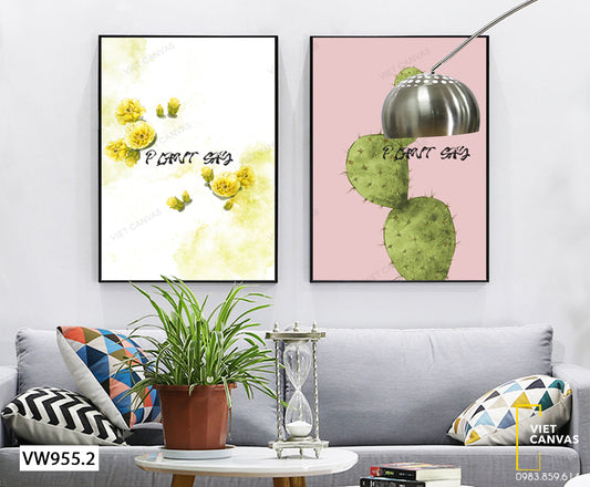 Bộ 2 Tranh Hoa Và Cây Xương Rồng - VW955.2