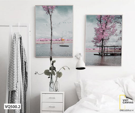 Bộ 2 Tranh Hươu Và Con Suối - VQ500.2