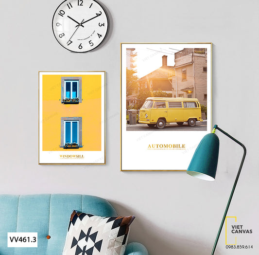 Bộ 2 Tranh Khung Cửa Sổ Và Xe Lam - VV461.3