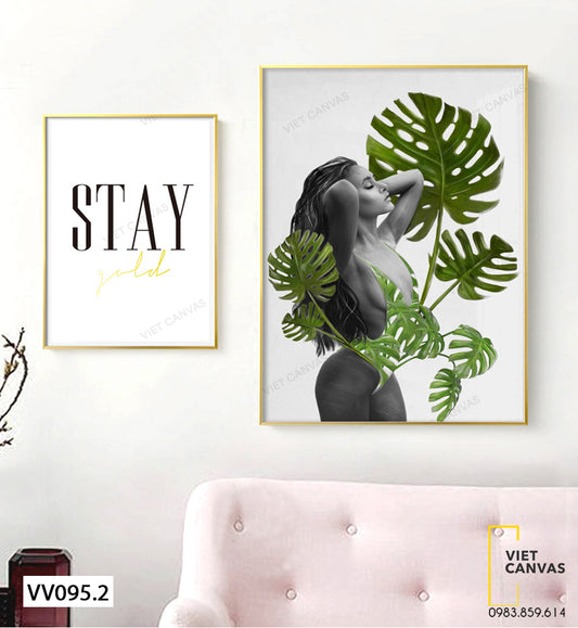 Bộ 2 Tranh Lá Cây Độc Đáo Và Quotes - VV095.2