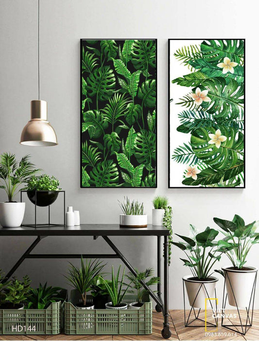 Bộ 2 Tranh Lá Cây Mát Mẻ - HD144