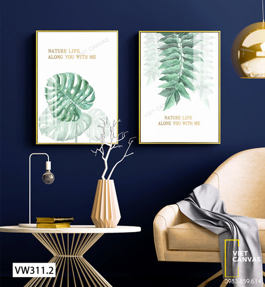 Bộ 2 Tranh Lá Cây Xanh - VW311.2