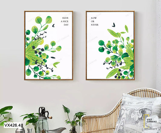 Bộ 2 Tranh Lá Cây Xanh - VX426.4