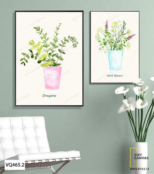 Bộ 2 Tranh Lọ Cây Xanh - VQ465.2
