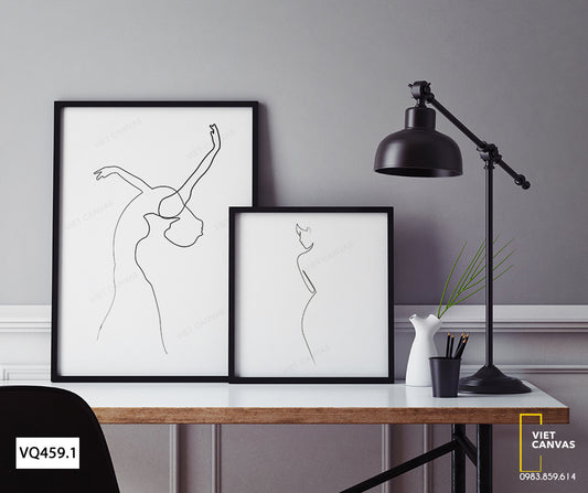 Bộ 2 Tranh Nét Vẽ Cô Gái - VQ459.1