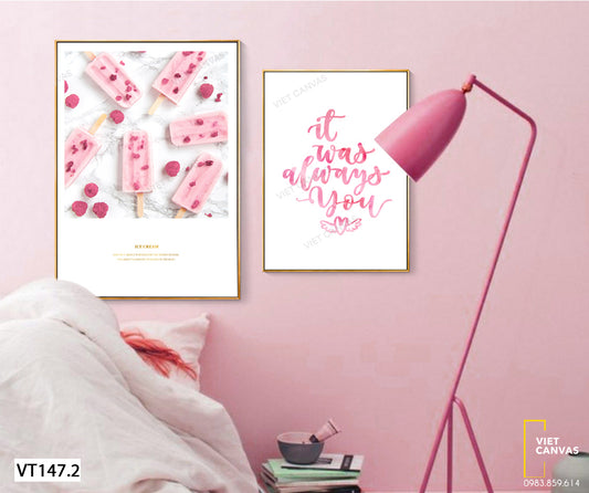 Bộ 2 Tranh Những Que Kem Và Quotes - VT147.2