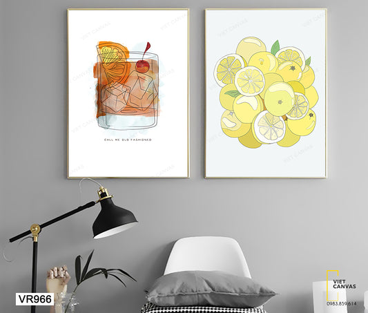 Bộ 2 Tranh Nước Ép Và Chanh - VR966