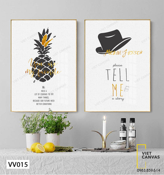 Bộ 2 Tranh Quả Thơm Và Chiếc Nón - VV015