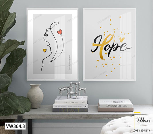 Bộ 2 Tranh Quotes Thank You Và Nắm Tay - VW362.3