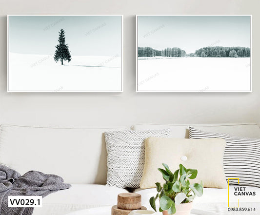 Bộ 2 Tranh Rừng Thông Tuyệt Đẹp - VV029.1