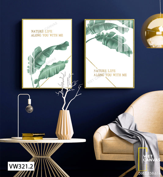 Bộ 2 Tranh Tàu Lá Chuối Xanh - VW321.2