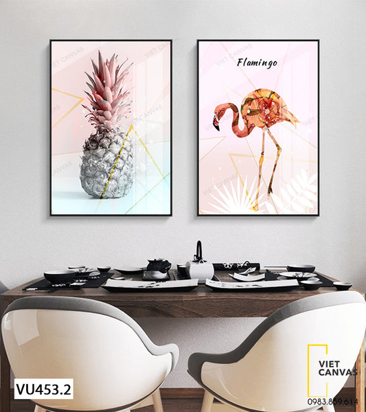 Bộ 2 Tranh Trái Thơm Và Chim Hồng Hạc - VU453.2