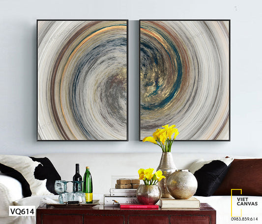 Bộ 2 Tranh Vòng Xoáy Trừu Tượng - VQ614