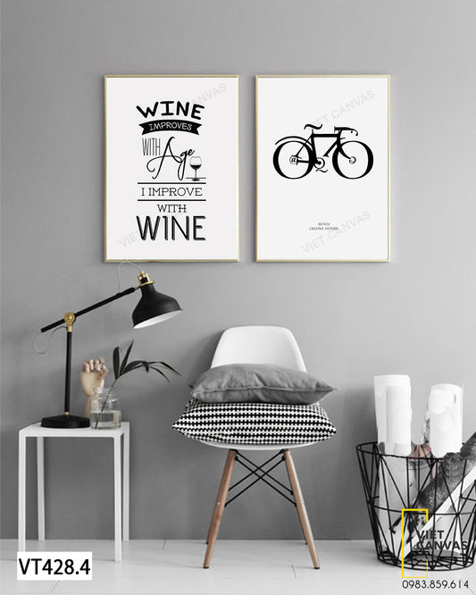 Bộ 2 Tranh Xe Đạp Và Quotes - VT428.4