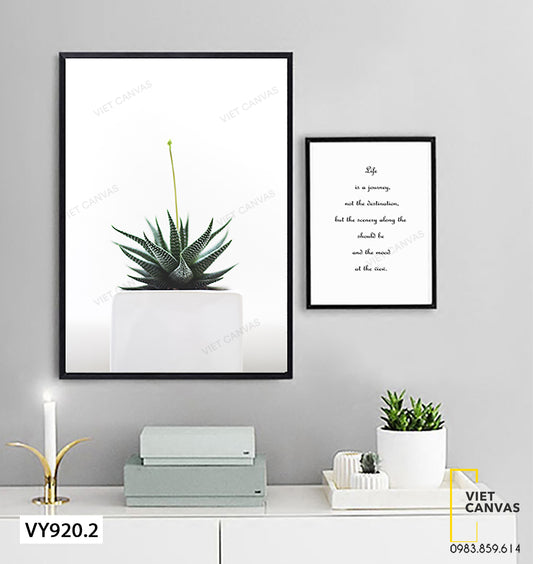 Bộ 2 Tranh Xương Rồng Tươi Mát Và Quotes - VY920.2