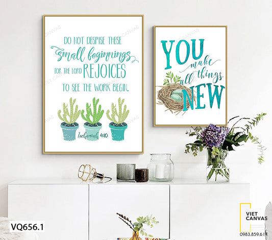 Bộ 2 Tranh Xương Rồng Và Quotes - VQ656.1