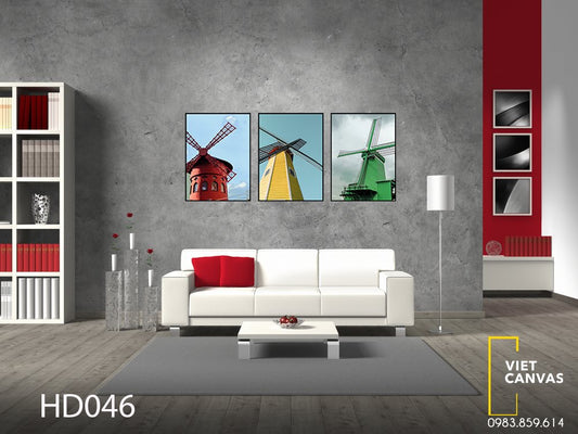 Bộ 3 Tranh Cối Xay Gió - HD046