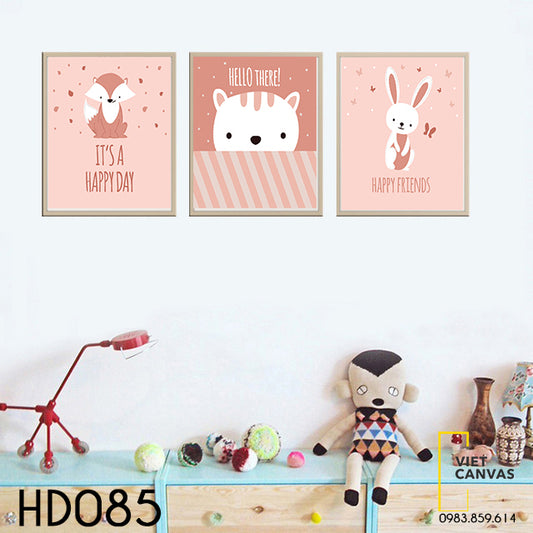 Bộ 3 Tranh Hoạt Hình Động Vật - HD085