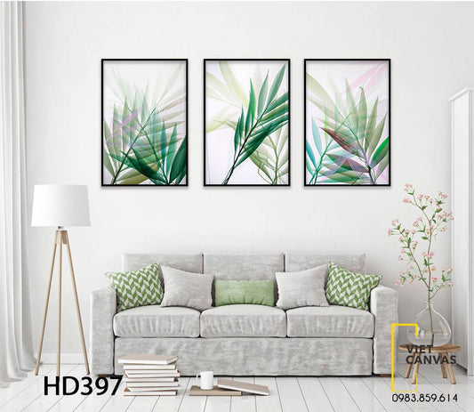 Bộ 3 Tranh Nhánh Lá Xinh Xắn - HD397