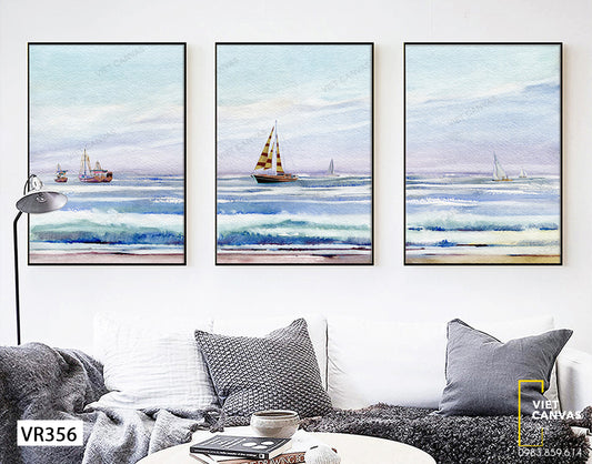 Bộ 3 Tranh Biển Và Thuyền - VR356